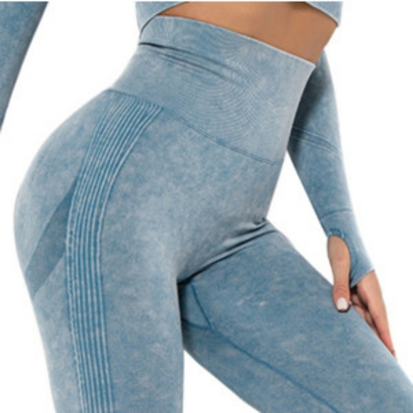 ceceve Pants - Denim Acid Wash Leggings